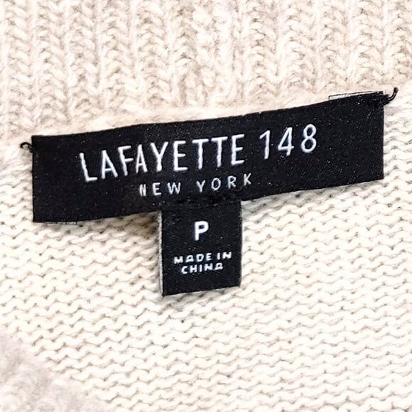 Lafayette 148 Sleeveless Midi Sweater Dress Wool Blend Turtleneck Beige Womens S - Picture 5 of 9